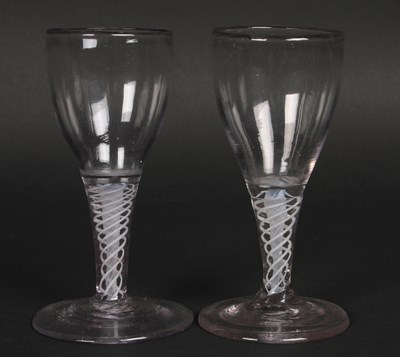 Lot 31 - A pair of wine glasses, circa 1770, having...