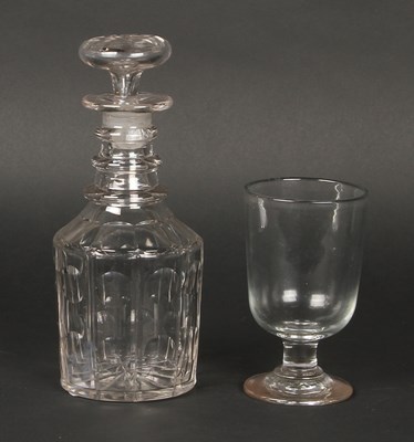 Lot 36 - An early 19th century cut lead glass decanter,...
