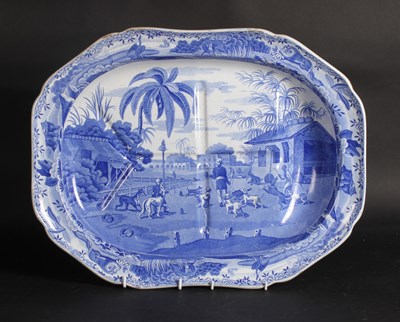Lot 1 - A Spode Indian Sporting series blue and white...