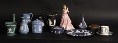 Lot 631 - A collection of Wedgwood jasperware in blue,...
