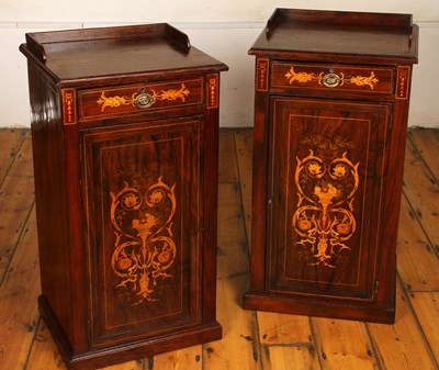 Lot 451 - A pair of 19th Century inlaid rosewood...