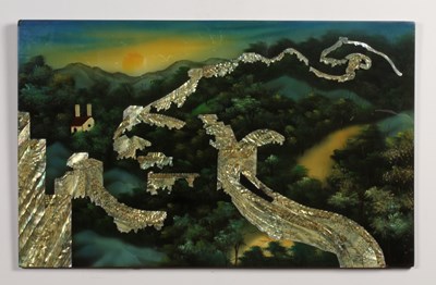 Lot 662 - A Chinese lacquered and mother of pearl inlaid...