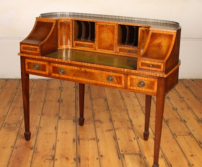 Lot 443 - An Edwardian style Carlton House mahogany desk,...