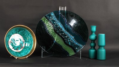 Lot 251 - A contemporary coloured glass charger,...