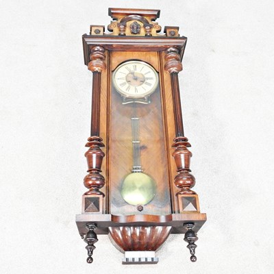 Lot 512 - A 19th century walnut cased Vienna style wall...