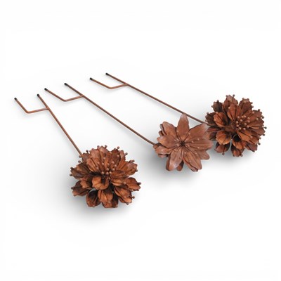 Lot 431 - Three rusted metal garden flower plant...