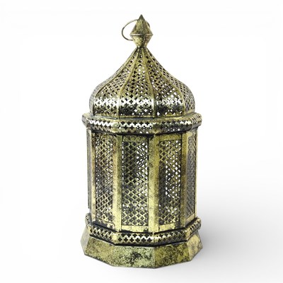 Lot 338 - A gilt painted metal Moroccan style hanging...
