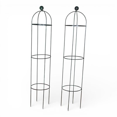Lot 322 - A pair of garden obelisk plant supports (2)