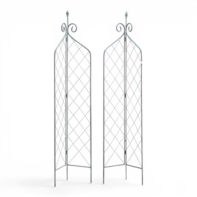 Lot 238 - A pair of metal two-fold garden trellis, 209cm...