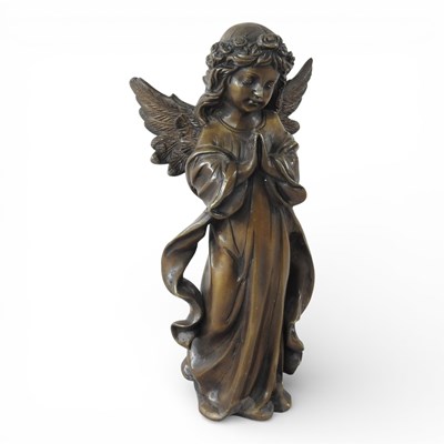 Lot 511 - A bronze figure of an angel, praying, 29cm high