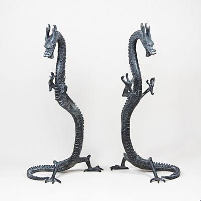 Lot 398 - A pair of bronzed bookends, each in the form...