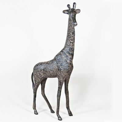 Lot 200 - A cast metal statue of a giraffe, 55cm high