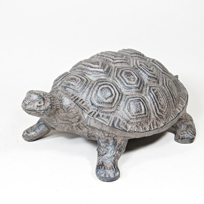 Lot 140 - A large cast metal garden model of a tortoise,...
