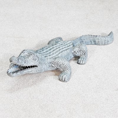 Lot 181 - A large cast metal garden model of a crocodile,...