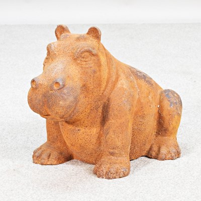 Lot 253 - A rusted metal model of a hippo, 28cm high