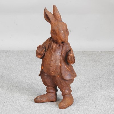 Lot 88 - A rusted metal garden sculpture of Mr Rabbit,...