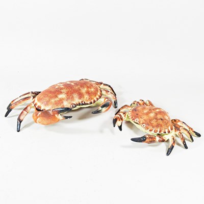 Lot 70 - A painted metal box, in the form of a crab,...