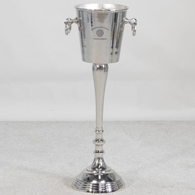 Lot 71 - A floor standing metal Champagne ice bucket,...