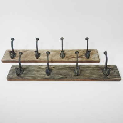 Lot 266 - A pair of rustic wooden coat hooks, each 60cm...
