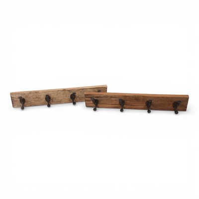 Lot 375 - A pair of wooden coat hook racks (2)