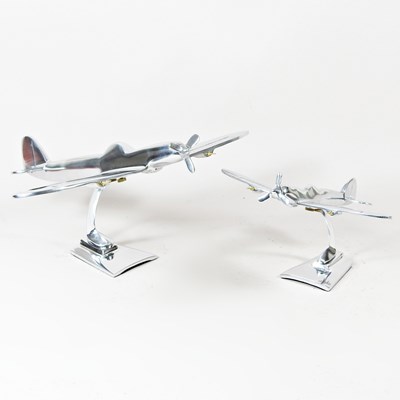 Lot 430 - A large polished aluminium model of a Spitfire,...