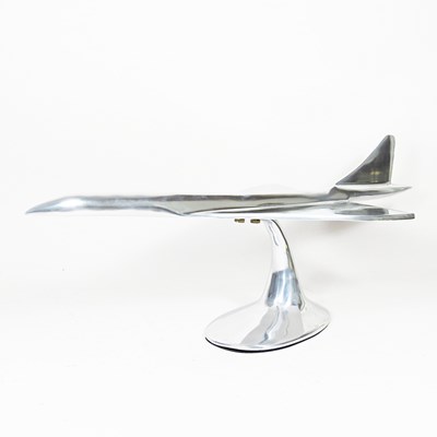 Lot 543 - A large metal model of Concorde, 61cm long, on...
