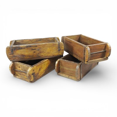 Lot 491 - A set of four wooden brick moulds (4)