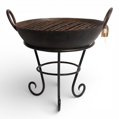 Lot 692 - A garden metal fire pit or kadai dish