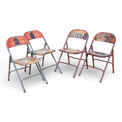 Lot 284 - Four painted metal folding chairs