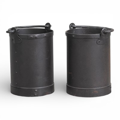 Lot 648 - A pair of metal buckets, each with a swing...