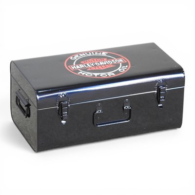 Lot 205 - A metal Harley Davidson tool box