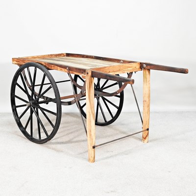 Lot 168 - An Eastern wooden hand cart