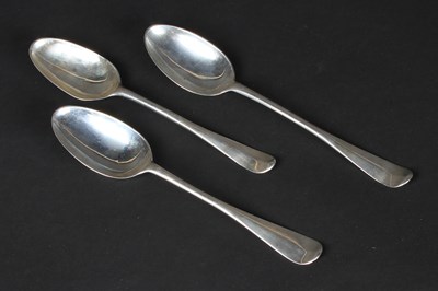 Lot 95 - Three 18th century silver Hanoverian pattern...