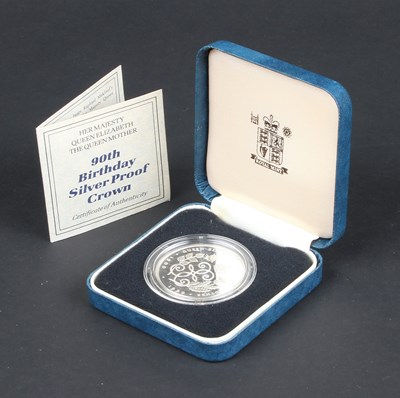 Lot 116 - A 1990 silver HM Queen's 90th birthday silver...