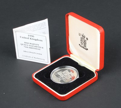 Lot 117 - A 1996 UK HM Queen's 70th birthday silver...