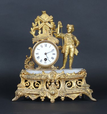 Lot 210 - A 19th century French gilt metal and alabaster...