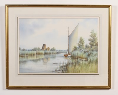 Lot 351 - Colin Burns, St Olaves from the river, Norfolk,...