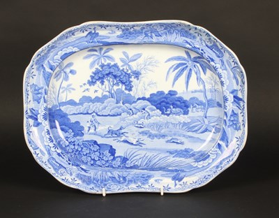 Lot 7 - A Spode Indian Sporting series blue and white...
