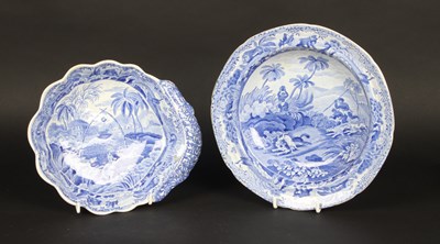 Lot 16 - Two Spode Indian Sporting series dishes, circa...