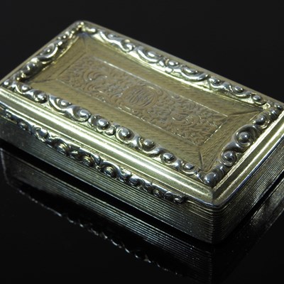 Lot 6 - A silver 19th century silver gilt snuff box,...
