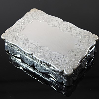Lot 34 - A Victorian silver snuff box, of rectangular...