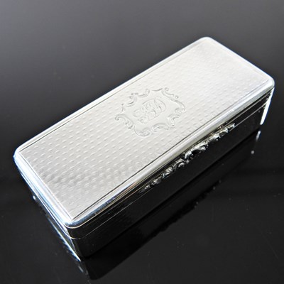 Lot 175 - A Victorian silver snuff box, of rectangular...
