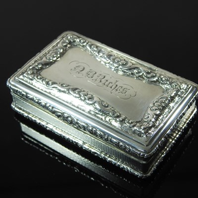 Lot 116 - A Victorian silver snuff box, of rectangular...