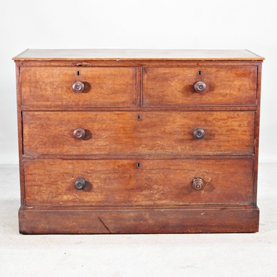 Lot 269 - A large 19th century mahogany chest, on a...
