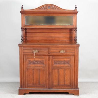 Lot 157 - A late Victorian mahogany chiffonier, with a...