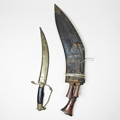 Lot 364 - An Indian kukri, together with a kirpan (2)