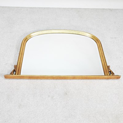 Lot 319 - A modern gilt framed over mantel mirror, 78 x...