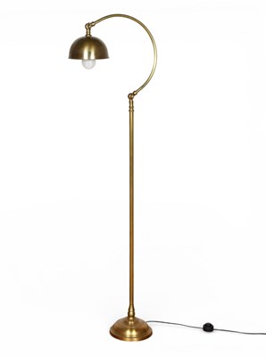 Lot 421 - A modern brass adjustable standard/reading lamp