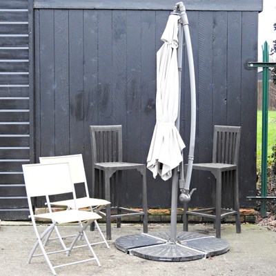 Lot 404 - A garden parasol, 220cm high, together with a...