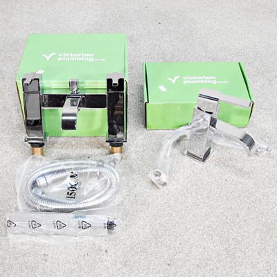 Lot 628 - A Victorian Plumbing mixer tap, boxed,...